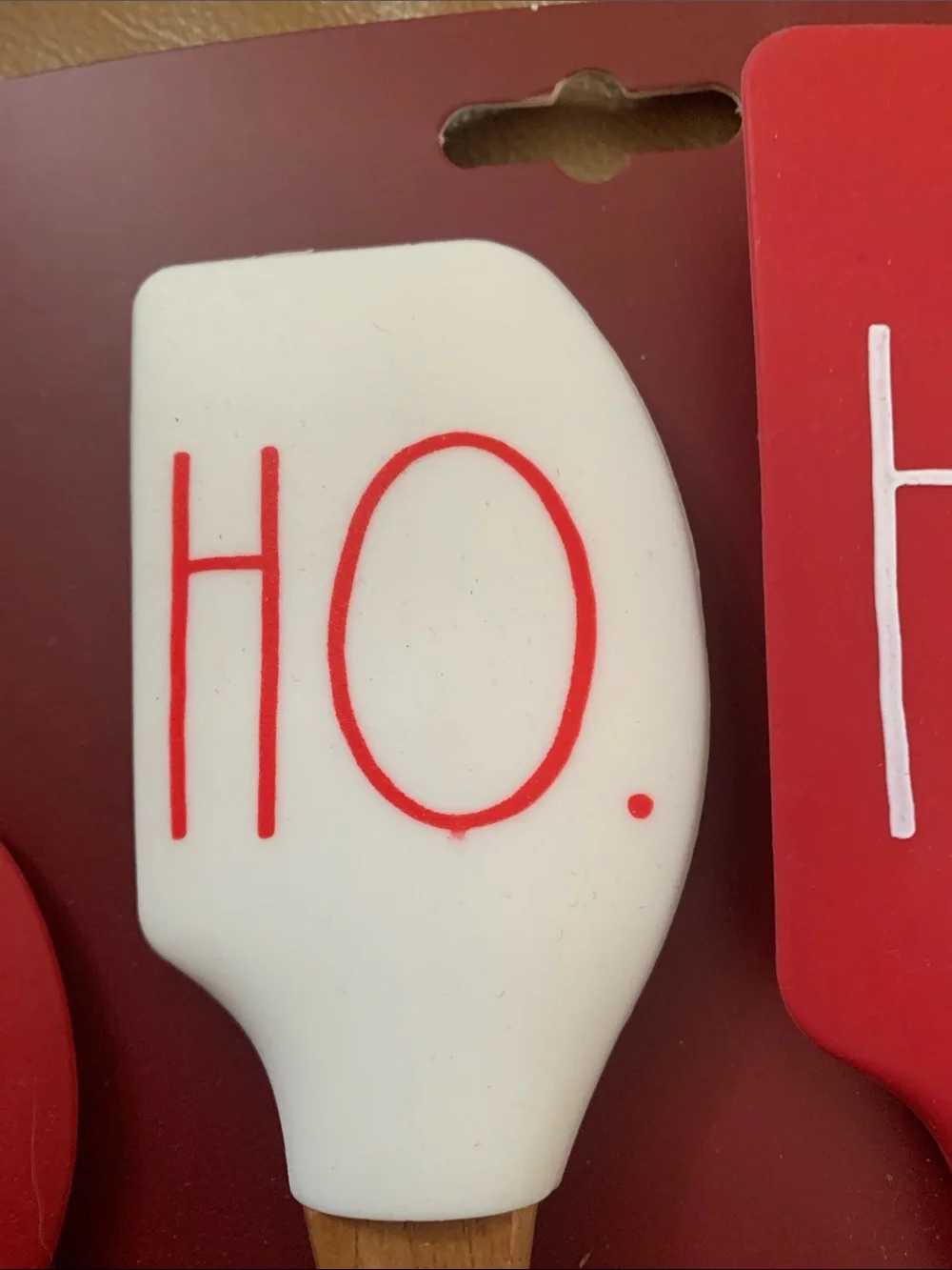 Rae Dunn Christmas  Holiday Spatulas Red & White HO HO HO 3-Piece Set NWT